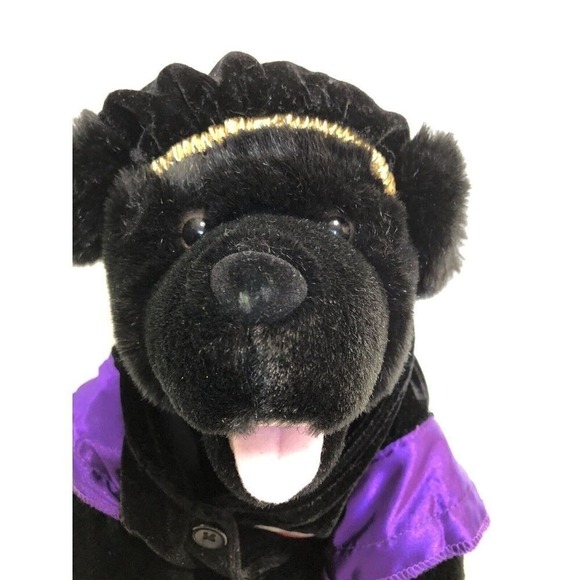 Build A Bear Black Dog Stuffed Animal With Wizard Acadamy Outfit Plush Toy Kids - Picture 1 of 9